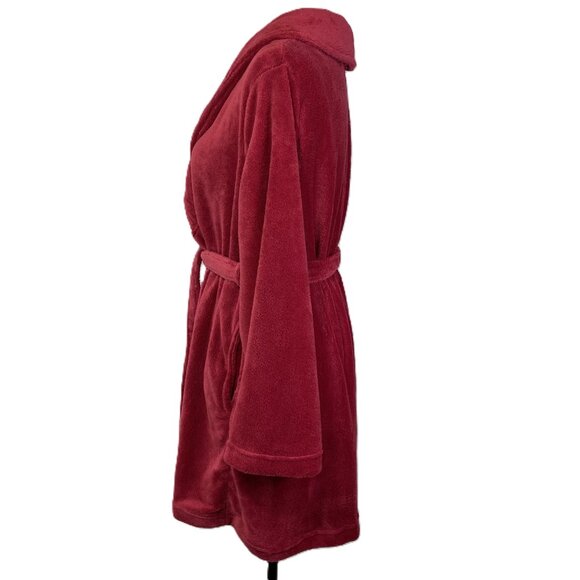 NWT Great Northwest Sleepwear Lounge Robe Heavyweight Plush Red Burgundy Size M - Picture 3 of 15